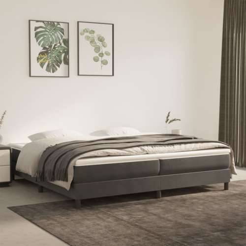Okvir za krevet s oprugama tamnosivi 200x200 cm baršunasti