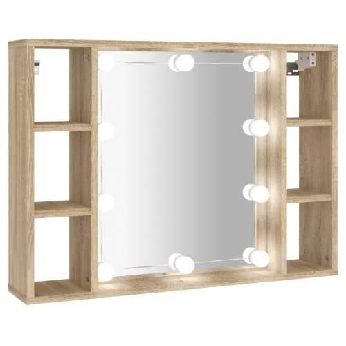 Ormarić s ogledalom LED boja hrasta sonome 76 x 15 x 55 cm Cijena