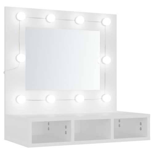 Ormarić s ogledalom i LED svjetlima bijeli 60 x 31,5 x 62 cm Cijena