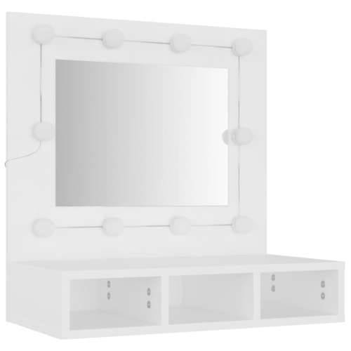 Ormarić s ogledalom i LED svjetlima bijeli 60 x 31,5 x 62 cm - Bijela 1 Cijena