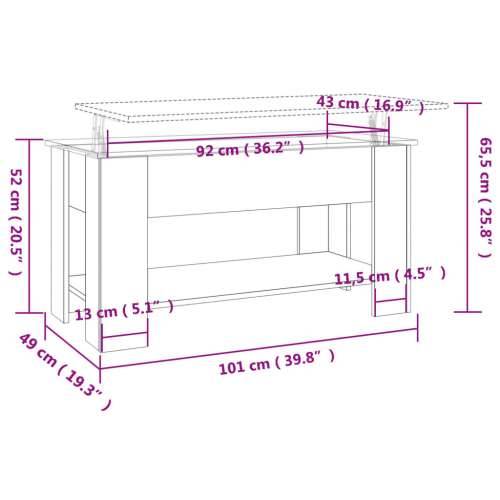 Stolić za kavu boja betona 101x49x52 cm konstruirano drvo - Beton siva 101 x 49 x 52 cm 1 Cijena