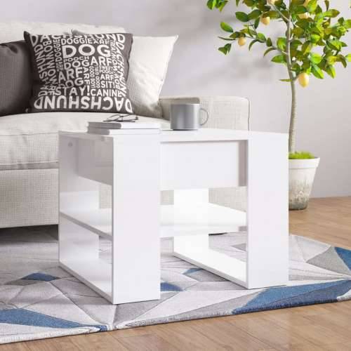 Stolić za kavu sjajni bijeli 55,5x55x45 cm konstruirano drvo Cijena