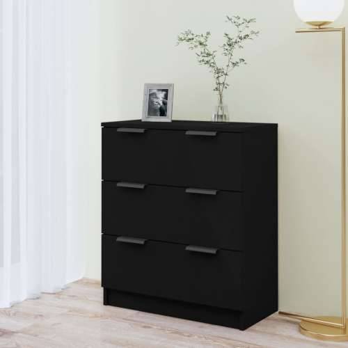 Komoda crna 60 x 30 x 70 cm od konstruiranog drva - Crna 1 Cijena