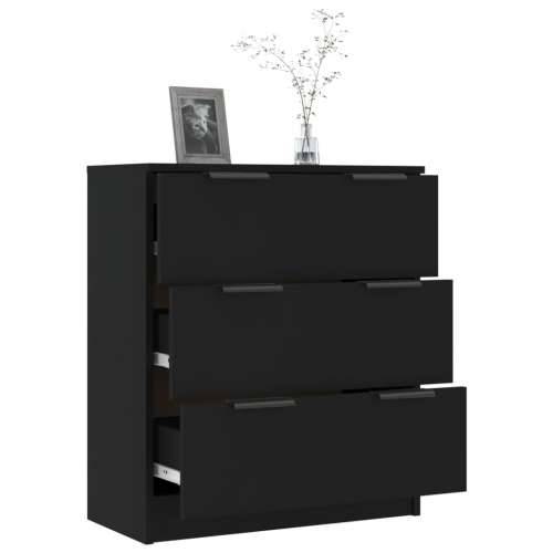 Komoda crna 60 x 30 x 70 cm od konstruiranog drva - Crna 1 Cijena