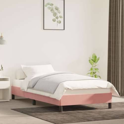 Okvir za krevet ružičasti 100x200 cm baršunasti