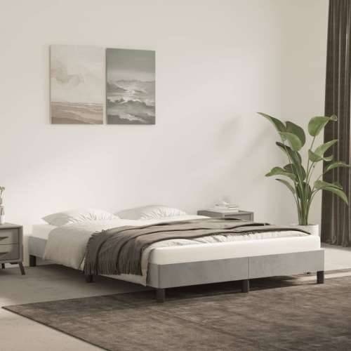 Okvir za krevet bez madraca svjetlosivi 140 x 190 cm baršunasti - Svjetlosiva 140 x 190 cm 25 cm Cijena