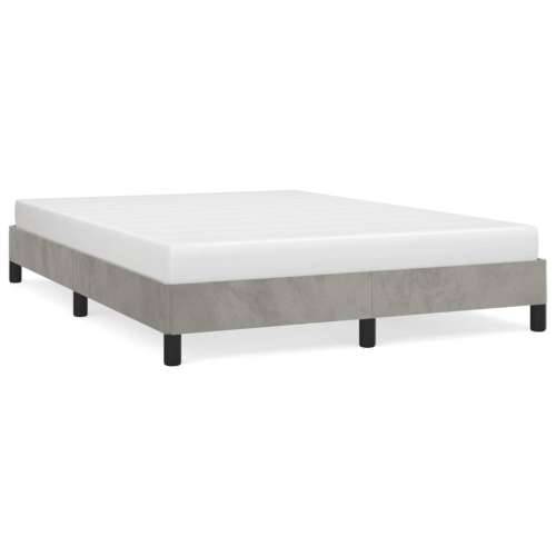 Okvir za krevet bez madraca svjetlosivi 140 x 190 cm baršunasti - Svjetlosiva 140 x 190 cm 25 cm Cijena
