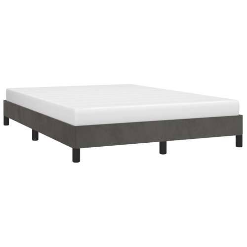 Okvir za krevet bez madraca tamnosivi 140 x 190 cm baršunasti - Tamno siva 140 x 190 cm 25 cm Cijena
