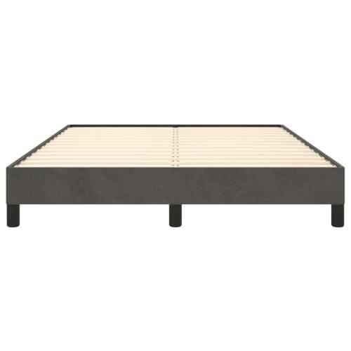 Okvir za krevet bez madraca tamnosivi 140 x 190 cm baršunasti - Tamno siva 140 x 190 cm 25 cm Cijena
