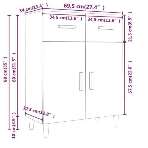 Komoda bijela 69,5x34x89 cm od konstruiranog drva - Bijela 1 Cijena