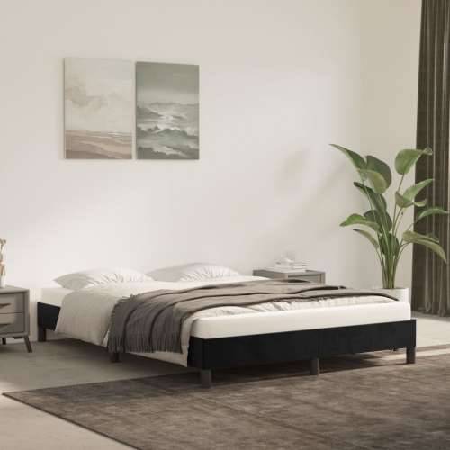 Okvir za krevet bez madraca crni 140 x 190 cm baršunasti - Crna 140 x 190 cm 25 cm Cijena