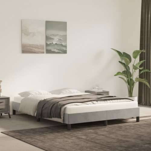 Okvir za krevet bez madraca svjetlosivi 140x200 cm baršunasti - Svjetlosiva 140 x 200 cm 25 cm Cijena