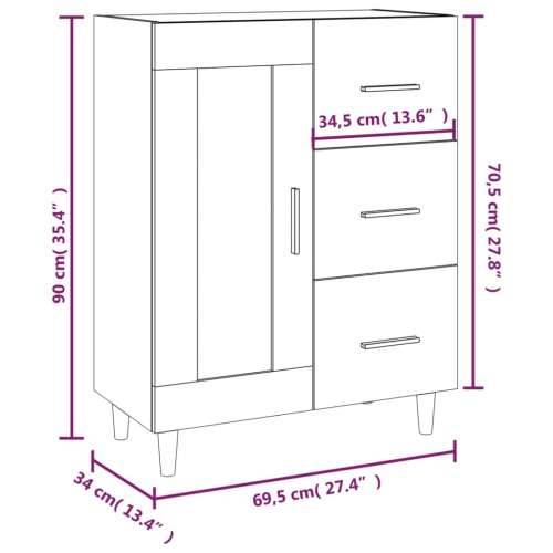 Komoda bijela 69,5x34x90 cm od konstruiranog drva - Bijela 1 Cijena