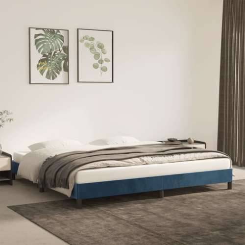 Okvir za krevet tamnoplavi 200x200 cm baršunasti