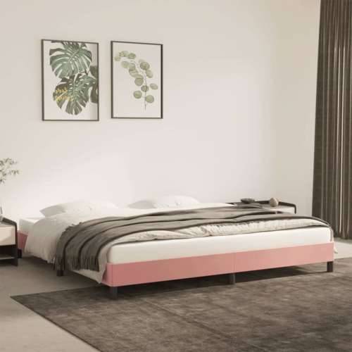 Okvir za krevet ružičasti 200x200 cm baršunasti