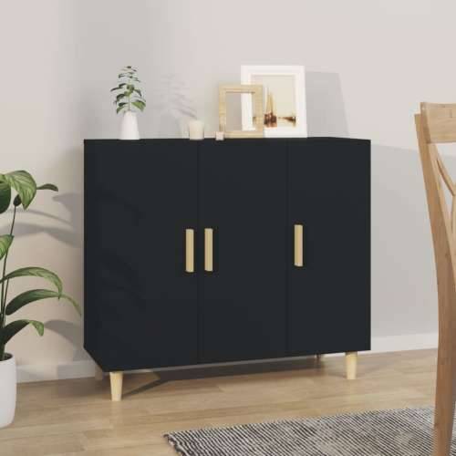 Komoda crna 90x34x80 cm od konstruiranog drva - Crna 1 Cijena