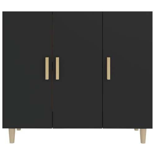 Komoda crna 90x34x80 cm od konstruiranog drva - Crna 1 Cijena