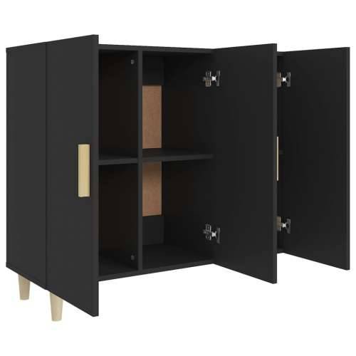 Komoda crna 90x34x80 cm od konstruiranog drva - Crna 1 Cijena