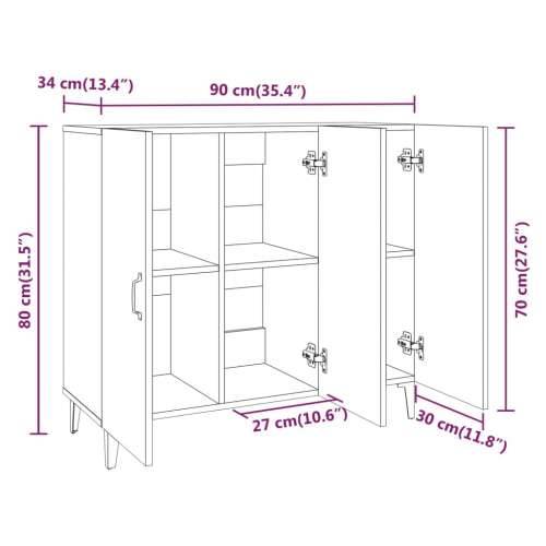Komoda bijela 90x34x80 cm od konstruiranog drva - Bijela 1 Cijena
