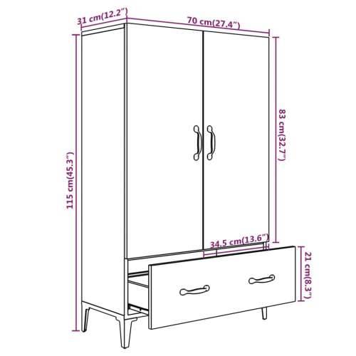 Visoka komoda bijela 70 x 31 x 115 cm od konstruiranog drva - Bijela 1 Cijena