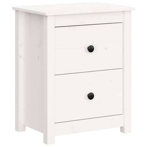 Noćni ormarići 2 kom bijeli 50x35x61,5 cm od masivne borovine - Bijela 2 Cijena