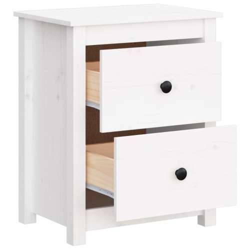 Noćni ormarići 2 kom bijeli 50x35x61,5 cm od masivne borovine - Bijela 2 Cijena
