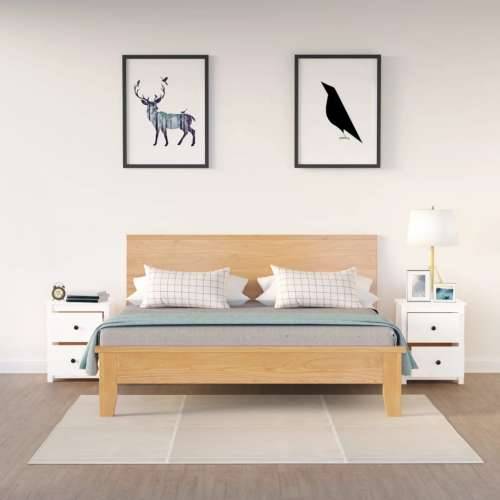 Noćni ormarići 2 kom bijeli 50x35x61,5 cm od masivne borovine - Bijela 2 Cijena