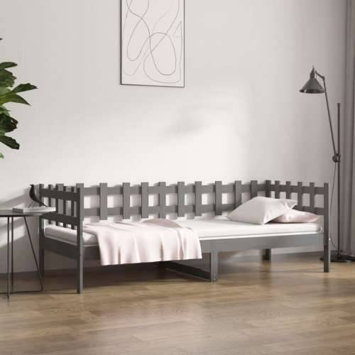 Dnevni ležaj sivi 90 x 190 cm od masivne borovine - Siva 90 x 190 cm Cijena