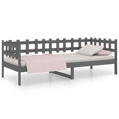 Dnevni ležaj sivi 90 x 190 cm od masivne borovine - Siva 90 x 190 cm Cijena