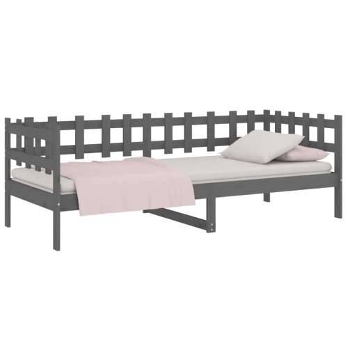 Dnevni ležaj sivi 90 x 190 cm od masivne borovine - Siva 90 x 190 cm Cijena