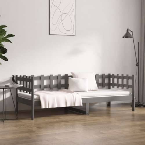 Dnevni ležaj sivi 90 x 190 cm od masivne borovine - Siva 90 x 190 cm Cijena