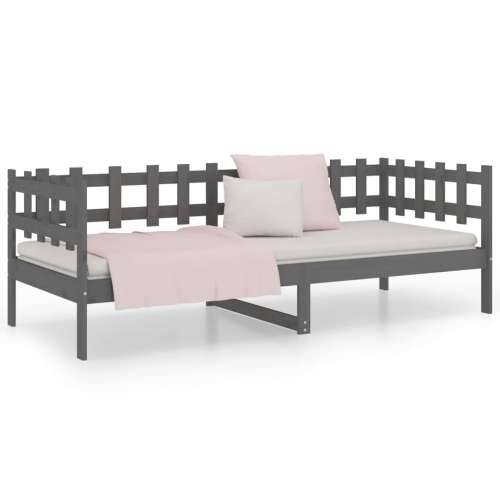 Dnevni ležaj sivi 90 x 190 cm od masivne borovine - Siva 90 x 190 cm Cijena