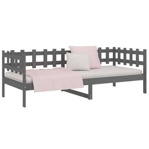 Dnevni ležaj sivi 90 x 190 cm od masivne borovine - Siva 90 x 190 cm Cijena