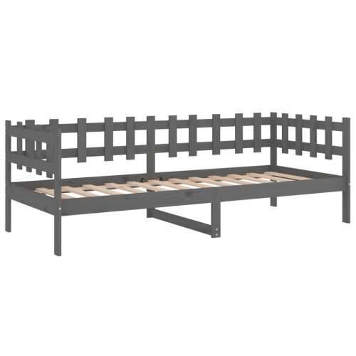 Dnevni ležaj sivi 90 x 190 cm od masivne borovine - Siva 90 x 190 cm Cijena