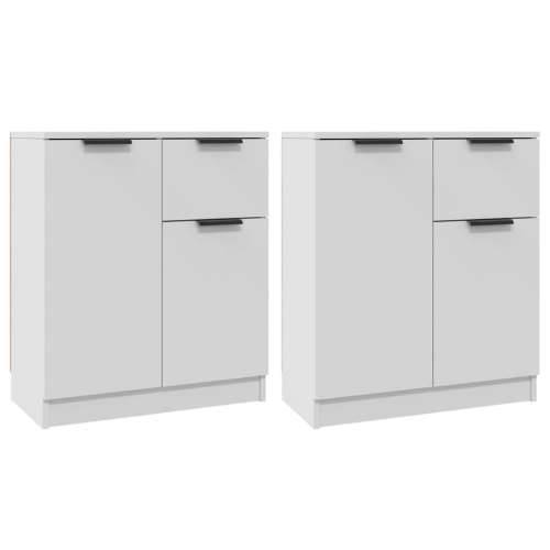 Komode 2 kom bijele 60 x 30 x 70 cm od konstruiranog drva - Bijela 2 Cijena