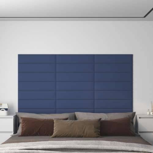 Zidne ploče od tkanine 12 kom plave 60 x 15 cm 1,08 m² - Plava 60 x 15 cm 12 Pravokutno Cijena