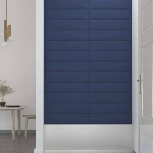 Zidne ploče od tkanine 12 kom plave 60 x 15 cm 1,08 m² - Plava 60 x 15 cm 12 Pravokutno Cijena