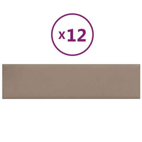 Zidne ploče od umjetne kože 12 kom cappuccino 60 x 15cm 1,08 m² - Boja cappuccina 60 x 15 cm 12 Pravokutno Cijena