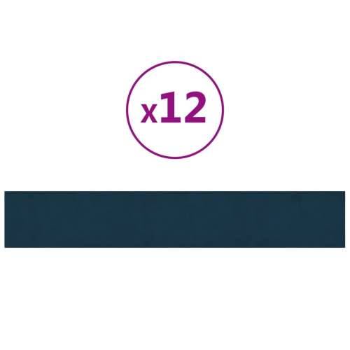 Zidne ploče 12 kom plave 90 x 15 cm baršunaste 1,62 m² - Plava 90 x 15 cm 12 Pravokutno Cijena