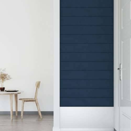 Zidne ploče 12 kom plave 90 x 15 cm baršunaste 1,62 m² - Plava 90 x 15 cm 12 Pravokutno Cijena