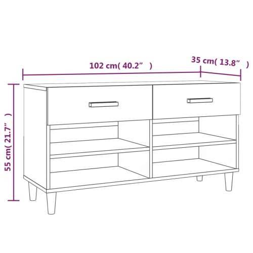 Ormarić za cipele Crno 102x35x55 cm od konstruiranog drva - Crna 1 Cijena