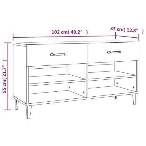 Ormarić za cipele bijela 102x35x55 cm od konstruiranog drva - Bijela 1 Cijena