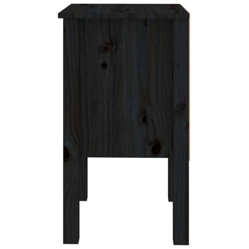 Noćni ormarići 2 kom Crno 40x35x61,5 cm od masivne borovine - Crna 2 Cijena
