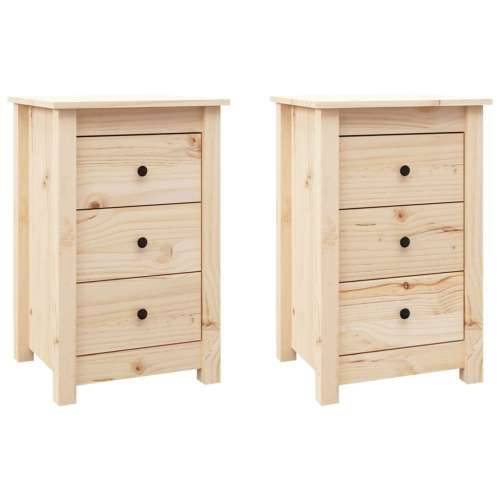 Noćni ormarići 2 kom 40x35x61,5 cm od masivne borovine - Prirodna 2 Cijena