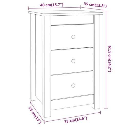 Noćni ormarići 2 kom 40x35x61,5 cm od masivne borovine - Prirodna 2 Cijena