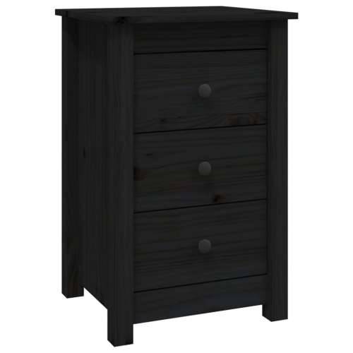 Noćni ormarići 2 kom Crno 40x35x61,5 cm od masivne borovine - Crna 2 Cijena