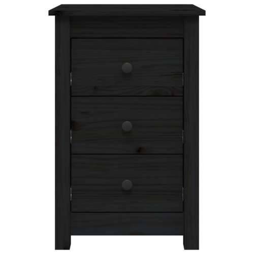 Noćni ormarići 2 kom Crno 40x35x61,5 cm od masivne borovine - Crna 2 Cijena