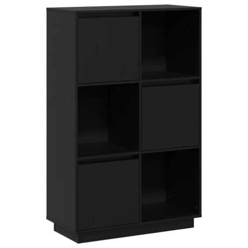 Visoka komoda crna 74 x 35 x 117 cm od masivne borovine - Crna 1 Cijena