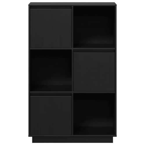 Visoka komoda crna 74 x 35 x 117 cm od masivne borovine - Crna 1 Cijena