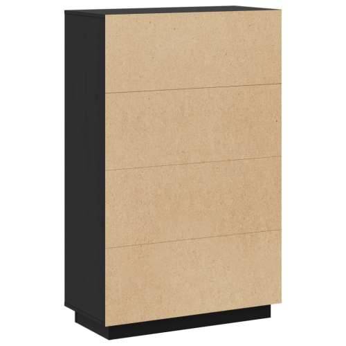 Visoka komoda crna 74 x 35 x 117 cm od masivne borovine - Crna 1 Cijena
